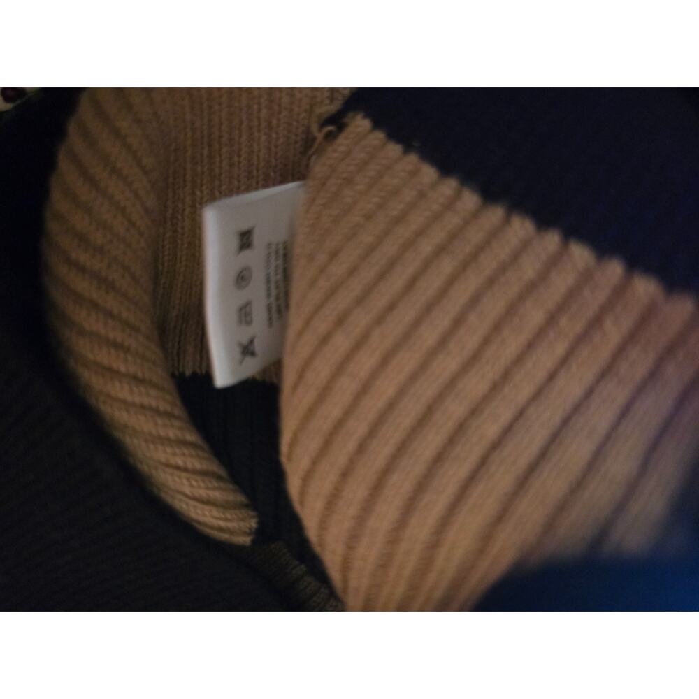 Chaser Rib Knit Stripe Sweater Small Black Terra Boat Neck 100% Cotton NWT - Picture 8 of 8